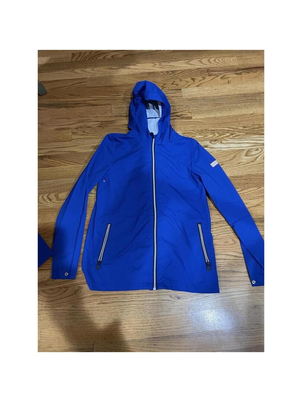 Women’s Royal Blue Hunter Rain Jacket Hooded Xsmall Nylon Rain Coat